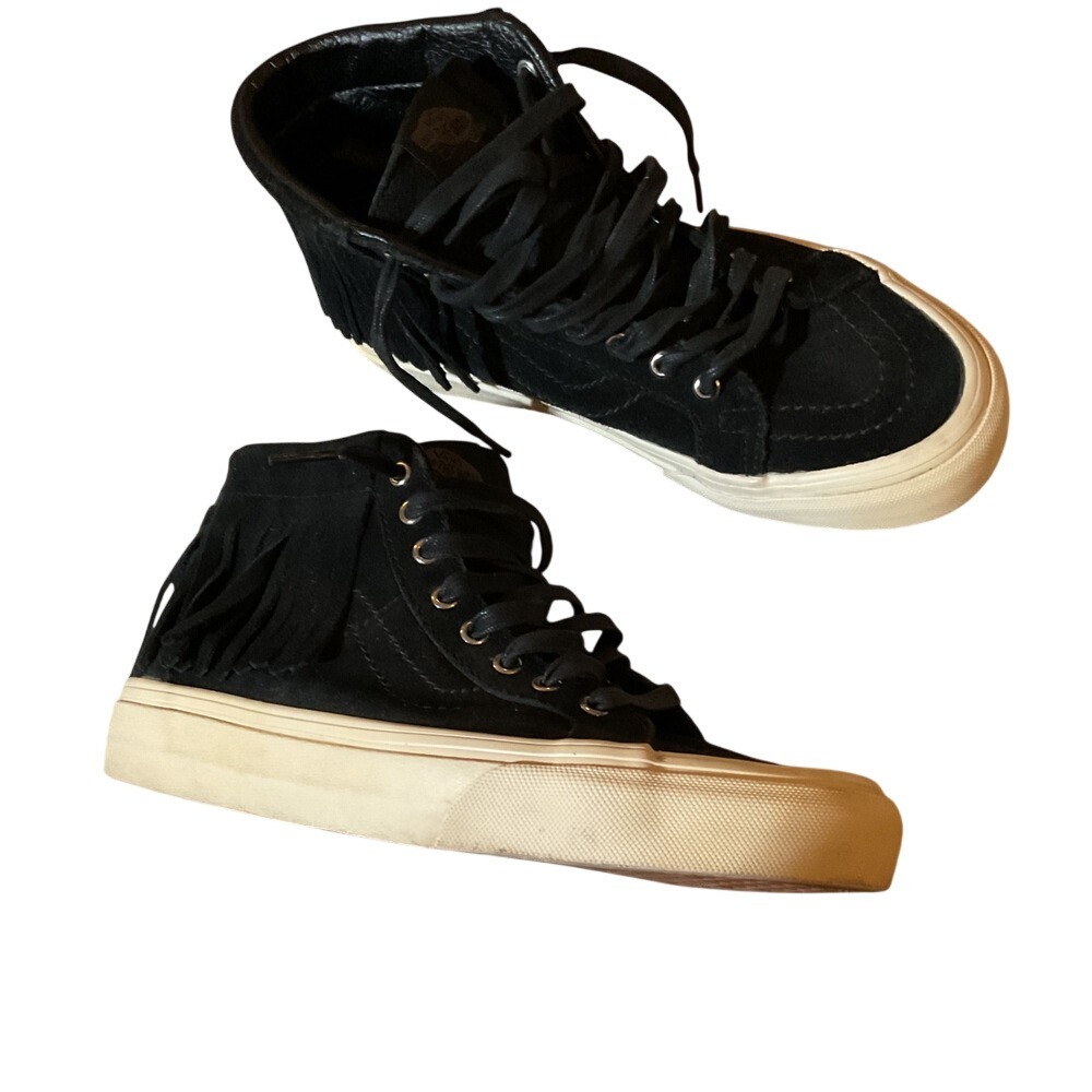 Vans SK8 Hi Fringe Suede High Top‎ Sneakers Black Women 7